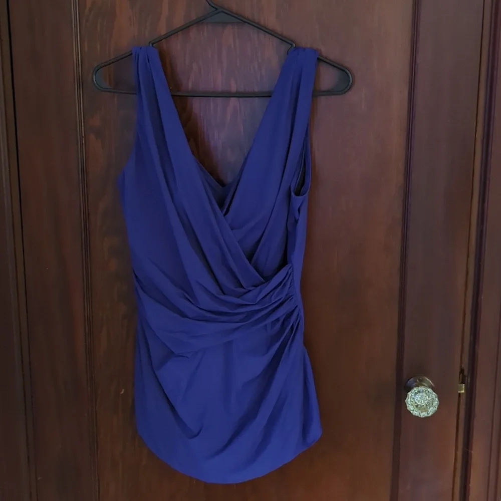 Lands' End Purple Flattering One Piece Swimsuit Size 16